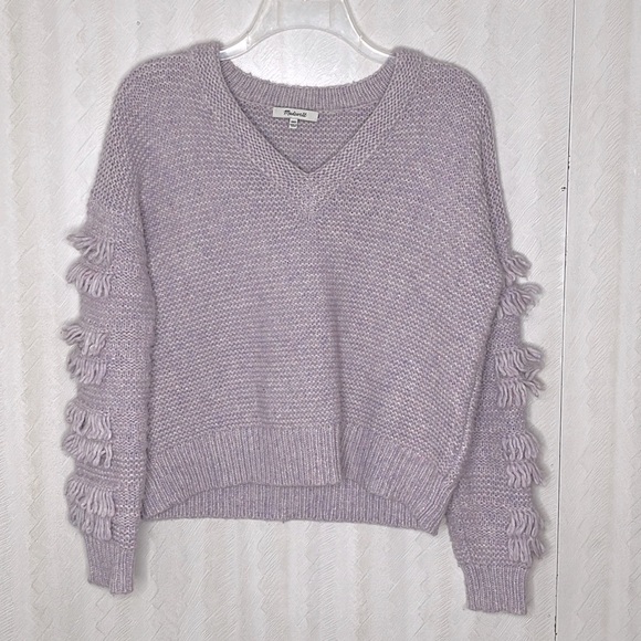 MADEWELL Fringe-Sleeve Pullover Sweater Size XXS - Picture 8 of 10
